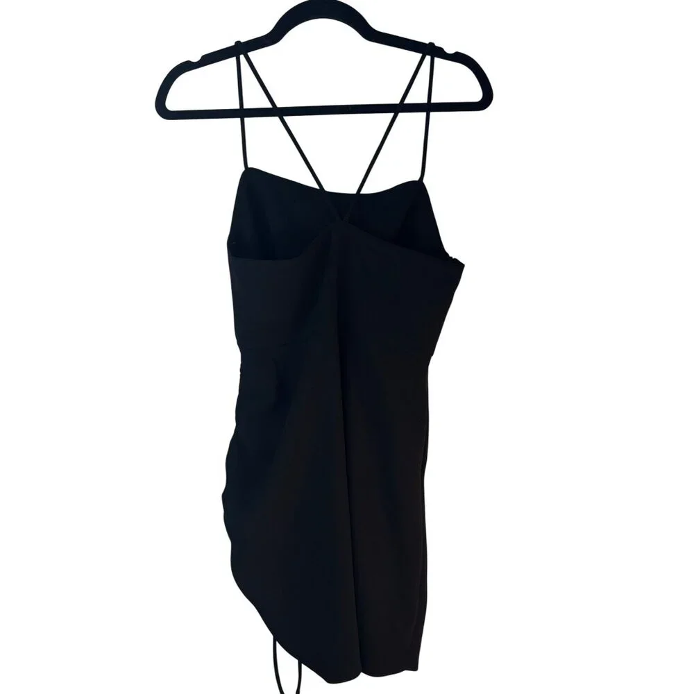 2/$30 ZARA Black Small Sleeveless Ruched Mini Dress NWT - Picture 4 of 16